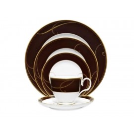 Noritake Vajilla Golden Wave Chocolate 96 Piezas - Envío Gratuito