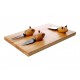 Kikkerland Set de 3 Cuchillos y Tabla Quesos Ratone Café Claro