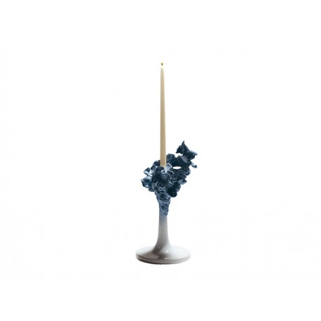 Lladró Escultura Naturo - Candelabro Sencillo (Azul) - Envío Gratuito