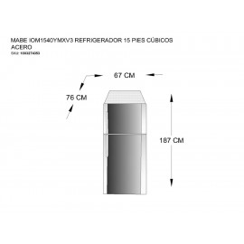 Mabe IOM1540YMXV1 Refrigerador 15 Pies Cúbicos Acero - Envío Gratuito