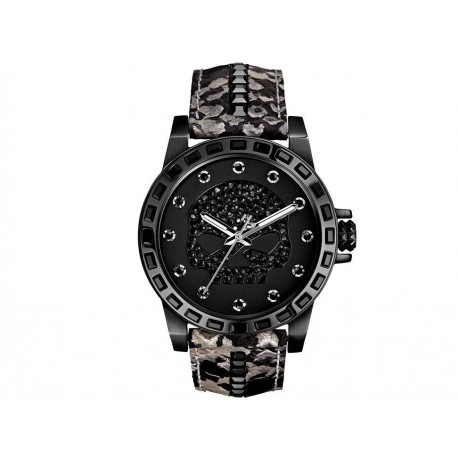 Harley Davidson Skull Bling 78L116 Reloj para Dama Color Negro - Envío Gratuito