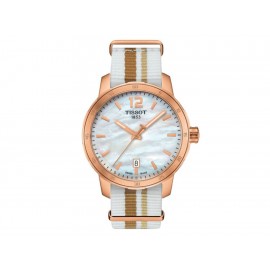 Tissot Quickster T0954103711700 Reloj para Caballero Color Blanco/Dorado - Envío Gratuito